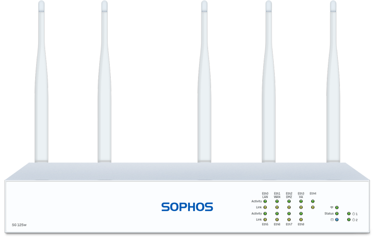 Sophos SG 125w Rev. 3 Security Appliance with WiFi Expansion Slot front