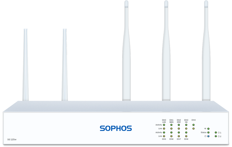 Sophos SG 125w Rev. 3 Security Appliance with 3G-4G Expansion Slot front