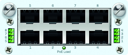 [SGIZT2HEUK] 8 port GbE PoE FleXi Port Modul + Power Supply Kit (für SG/XG 210 rev.3 &amp; 230/3xx/4xx rev.2) mit EUK Power Cord